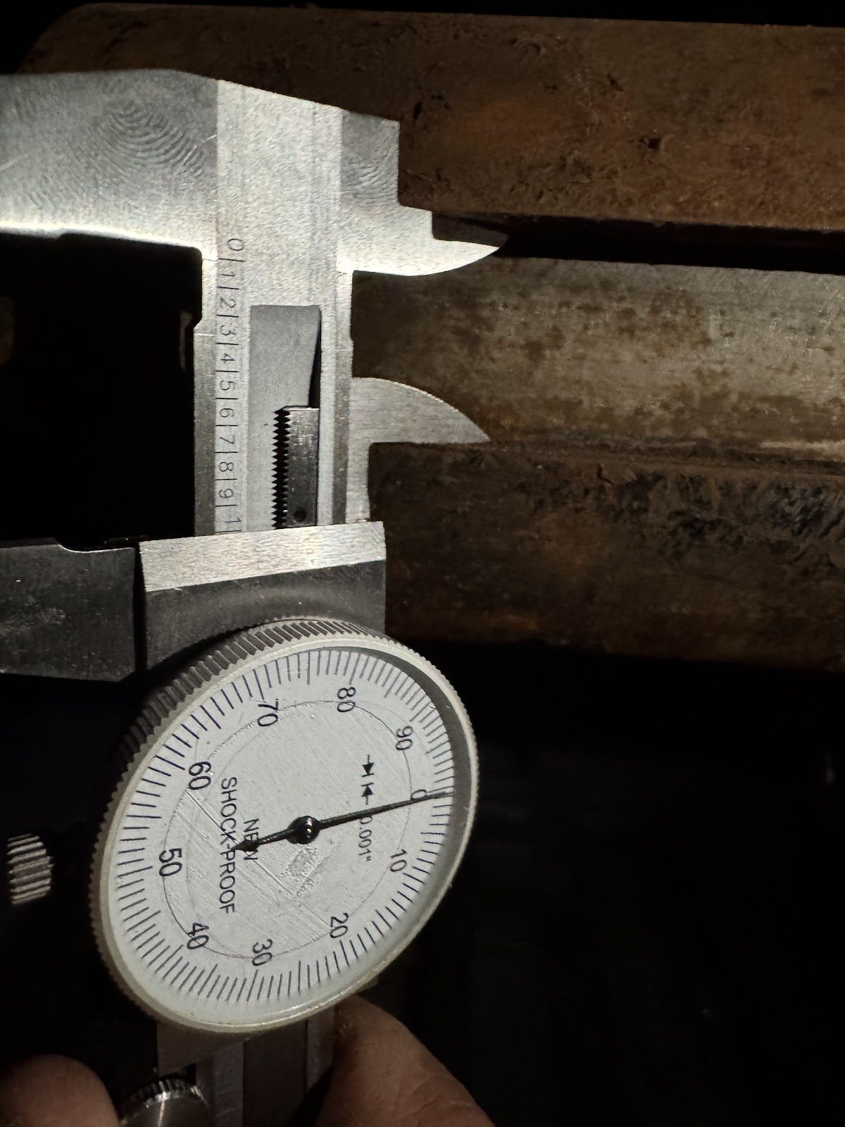 Calipers on a component headed for remanufacture.
