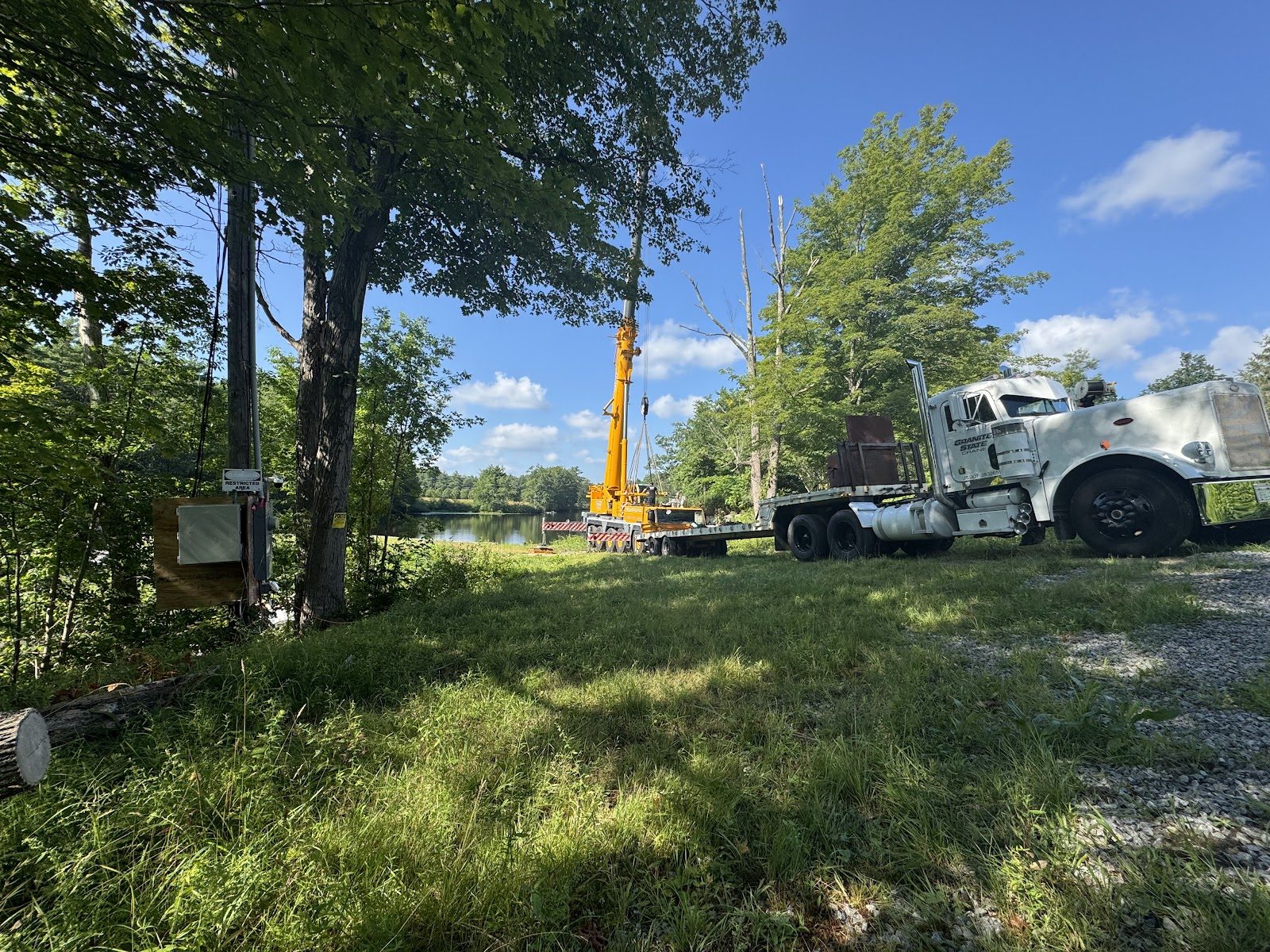 Equipment arriving ahead of the big lifts.