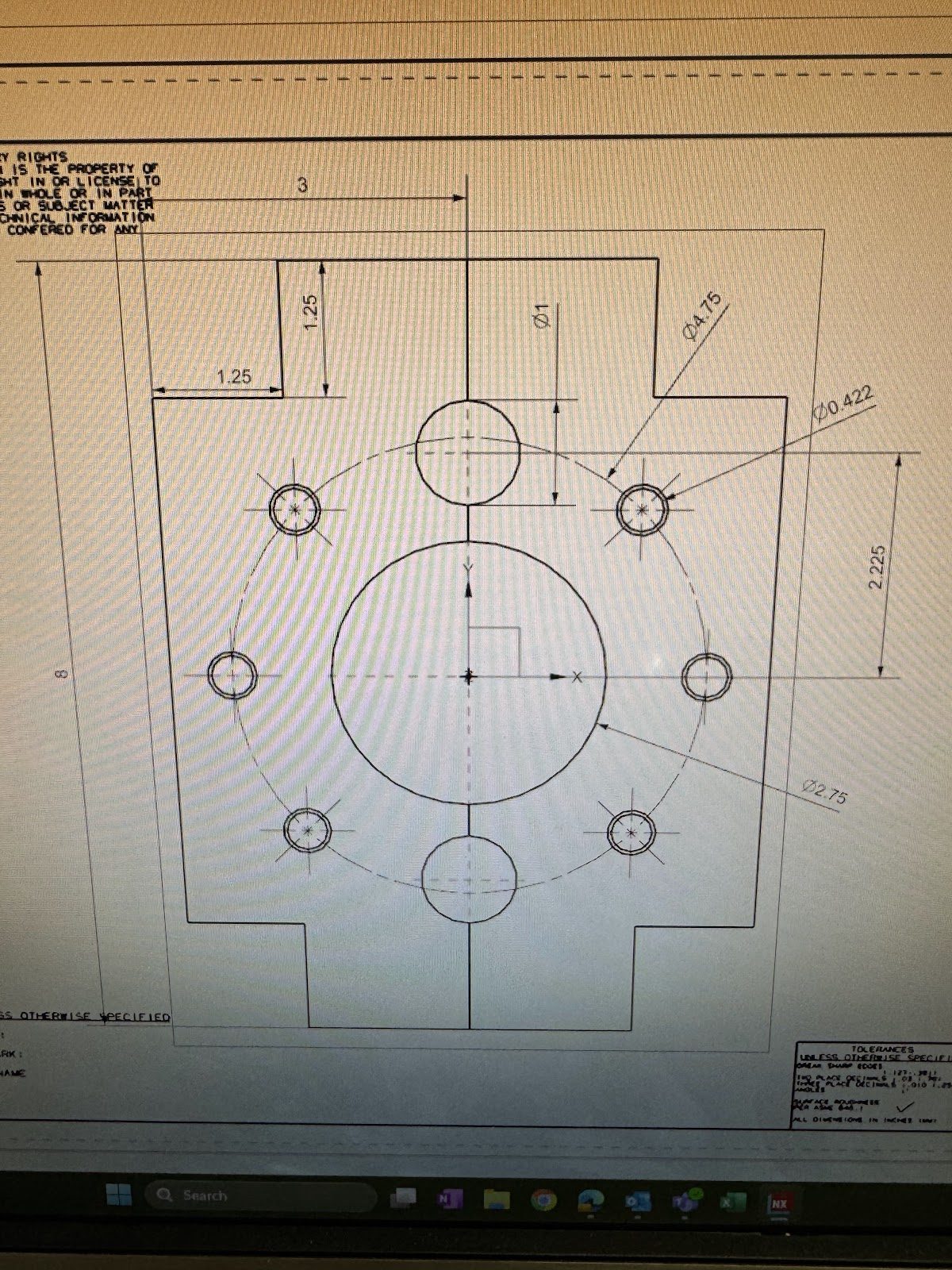 The foundation layout on the drawing board.