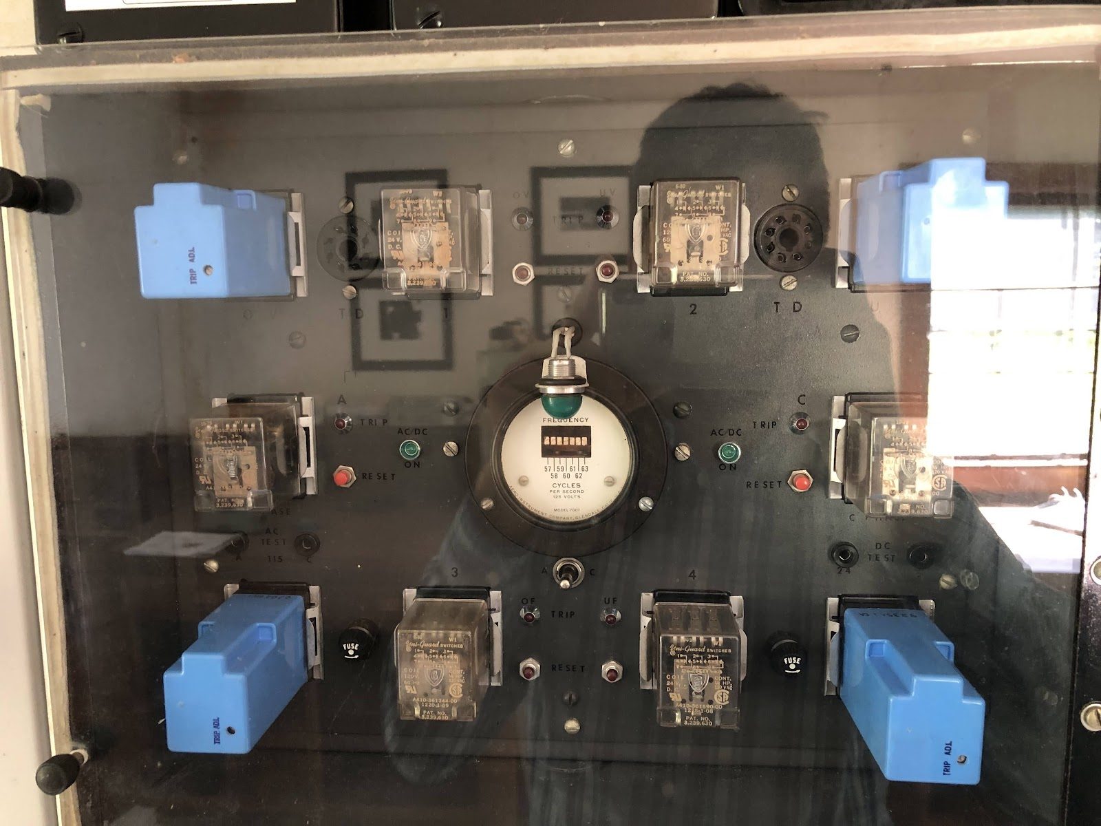 Relay and test-block cabinet.