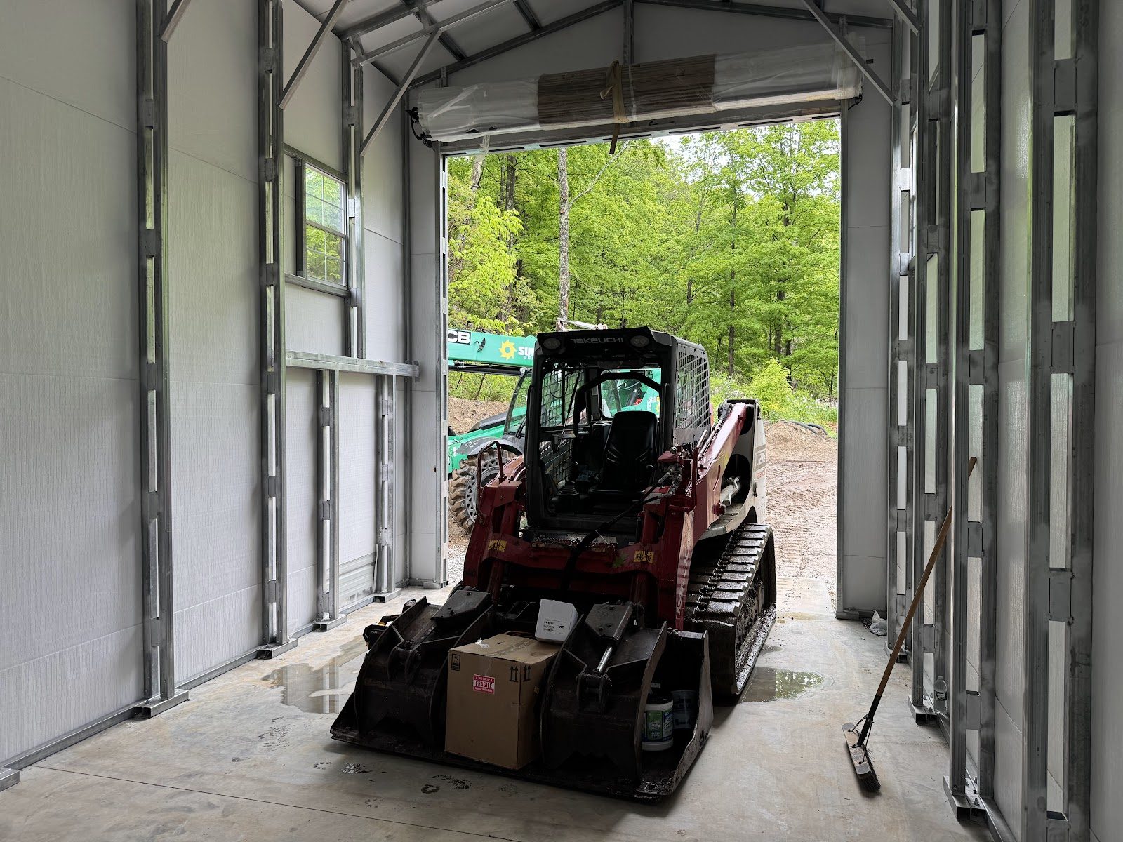 A building again — equipment moving in.