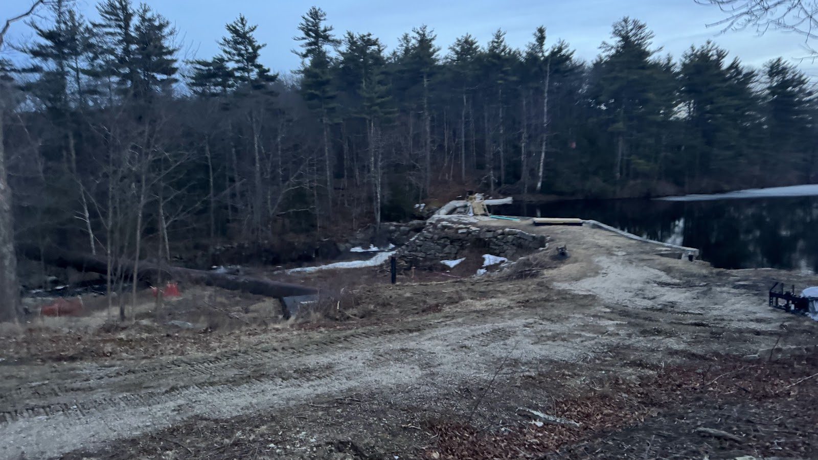 The site opening up as the structure comes down.