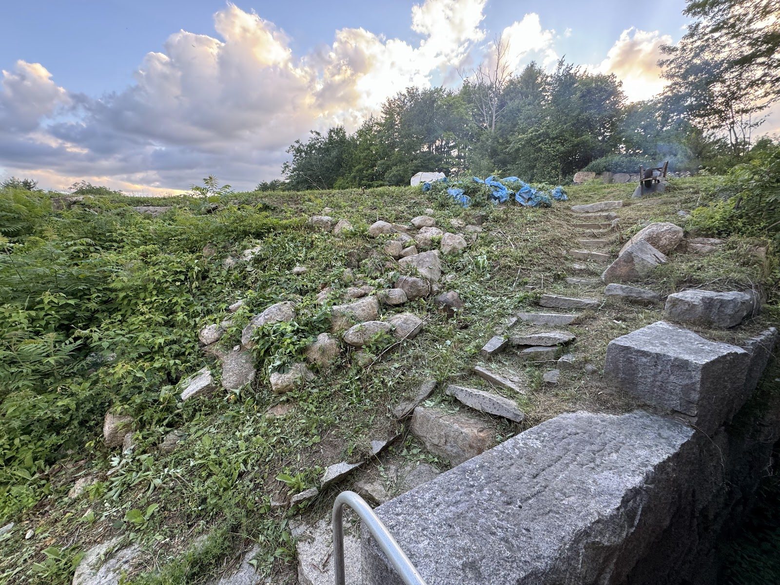 Granite from the mill era, uncovered during clearing.