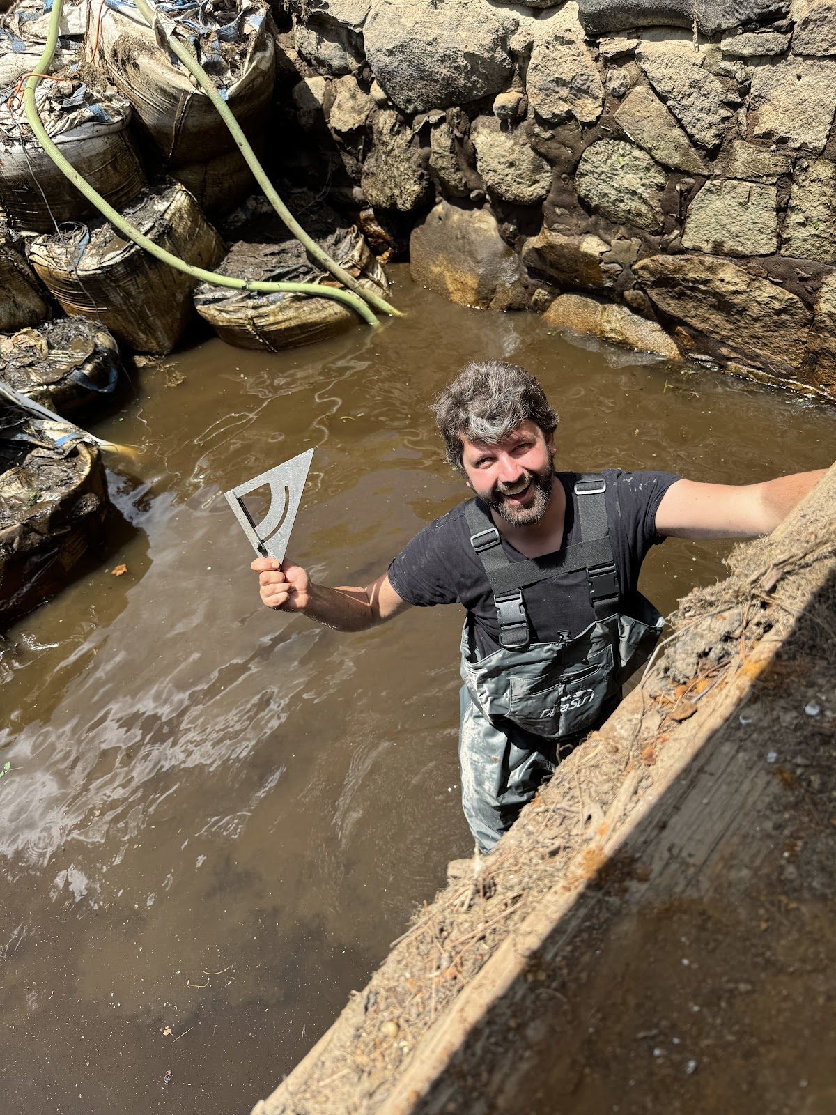 The work is still wet, and the crew is still in it.