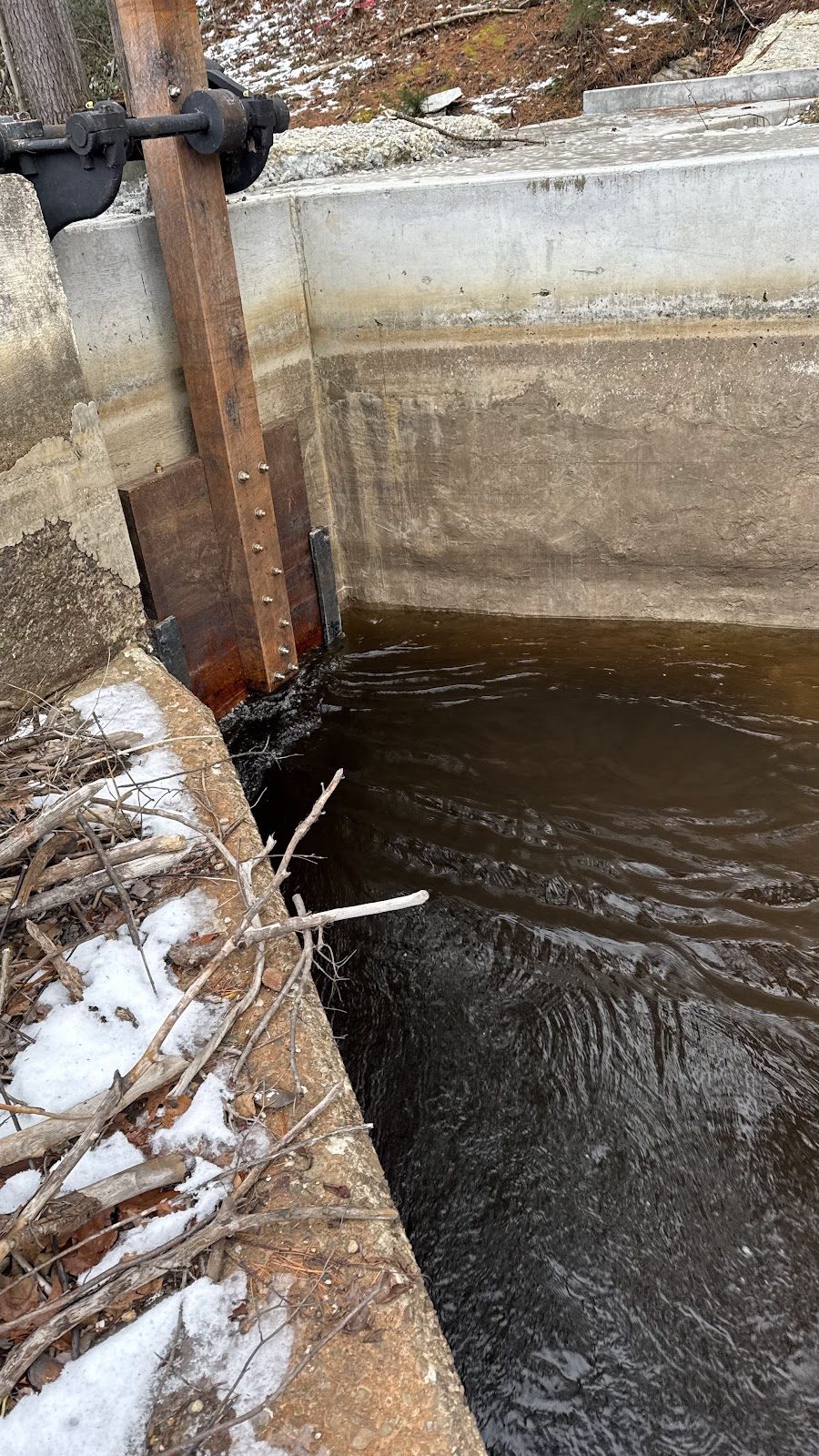 Water through the works after the December breach.